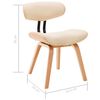 vidaXL Sillas de comedor 4 uds madera curvada y cuero sint&eacute;tico crema