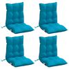 vidaXL Cojines para silla respaldo bajo 4 uds tela Oxford azul claro