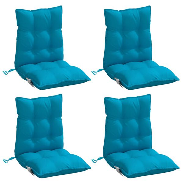 vidaXL Cojines para silla respaldo bajo 4 uds tela Oxford azul claro