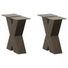 vidaXL Patas para mesa de centro en forma de X (2 unidades, acero natural, 30 x 30-31 cm)