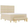 vidaXL Cama tipo Box Spring con colch&oacute;n Crema 140 x 200 cm tela