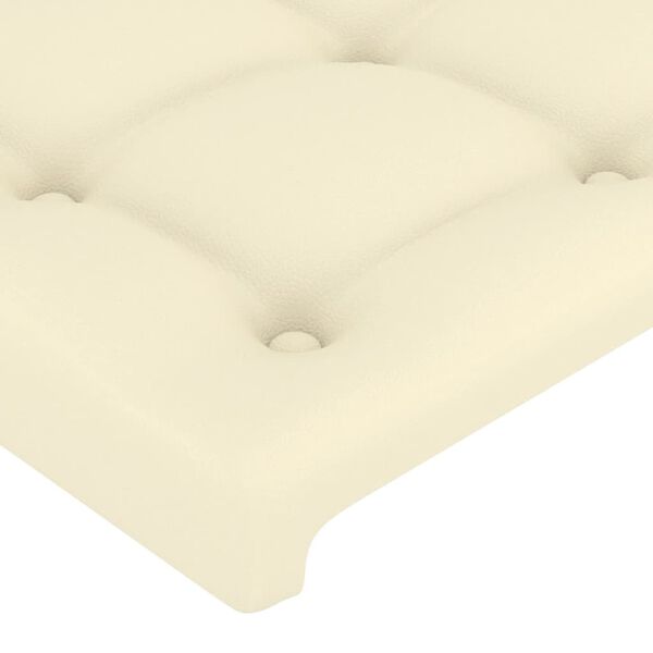 vidaXL Cabecero de cama color crema 80x5x118/128 cm Piel sint&eacute;tica