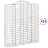 vidaXL Cestas de gaviones 14 uds forma de arco hierro 200x50x220/240cm