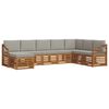 vidaXL Conjunto de Sof&aacute; Seccional con coj&iacute;n 8 pcs Gris Natural y Claro