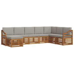 vidaXL Conjunto de sof&aacute;s de exterior 8 pcs Gris Natural y Claro