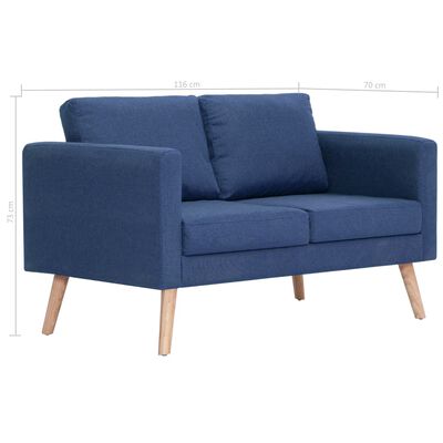 vidaXL Conjunto de sofás 2 piezas tela azul