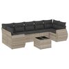 vidaXL Set de sof&aacute;s de jard&iacute;n 8 pzas y cojines rat&aacute;n sint&eacute;tico gris