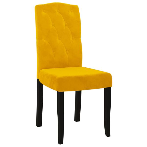 vidaXL Sillas de comedor 4 unidades terciopelo amarillo