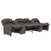vidaXL Sill&oacute;n de masaje reclinable 4 plazas con portavasos gris claro