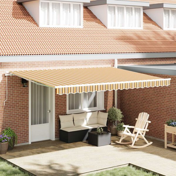 vidaXL Toldo Retráctil Multicolor 450 x 300 cm Poliéster y Aluminio