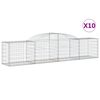 vidaXL Cestas de gaviones 10 uds forma de arco hierro 300x50x60/80 cm