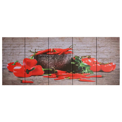 vidaXL Juego de lienzos pimientos rojos multicolor 200x80 cm