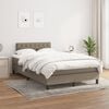 vidaXL Cama box spring con colch&oacute;n tela gris taupe 120x200 cm