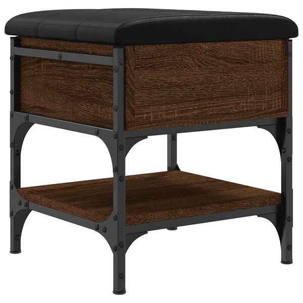 vidaXL Banco zapatero madera de ingenier&iacute;a marr&oacute;n roble 42x42x45 cm