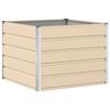 vidaXL Jardinera Marfil 100 x 100 x 75 cm Acero