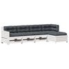 vidaXL Set muebles jard&iacute;n 5 pzas con cojines madera maciza pino blanco