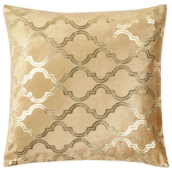 vidaXL Cojines estampado metal 2 uds terciopelo beige dorado 40x40cm
