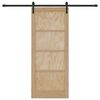 vidaXL Puerta Corredera Marr&oacute;n 83 x 202 cm Madera de pino macizo