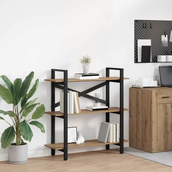 vidaXL Estante de libros Roble artesanal 100 x 33,5 x 102 cm