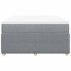 vidaXL Cama box spring con colch&oacute;n tela gris claro 160x200 cm