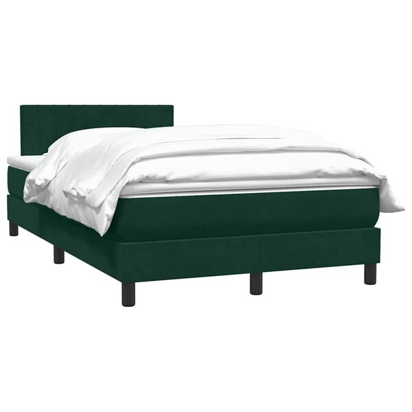 vidaXL Cama box spring con colch&oacute;n terciopelo verde oscuro 120x220 cm
