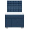 vidaXL Cama box spring con colch&oacute;n tela azul 100x200 cm