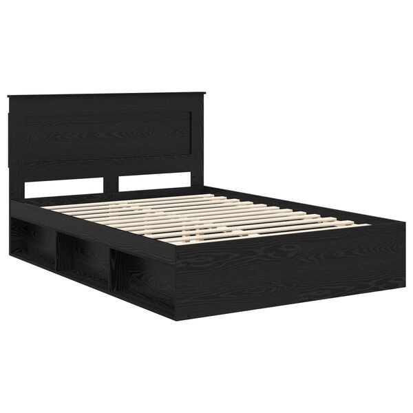 vidaXL Estructura de cama Negro 140 x 190 cm Madera de pino macizo