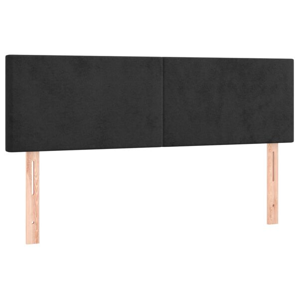 vidaXL Cabeceros terciopelo negro 144x5x78/88 cm