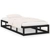 vidaXL Estructura cama madera maciza individual negro 75x190 cm