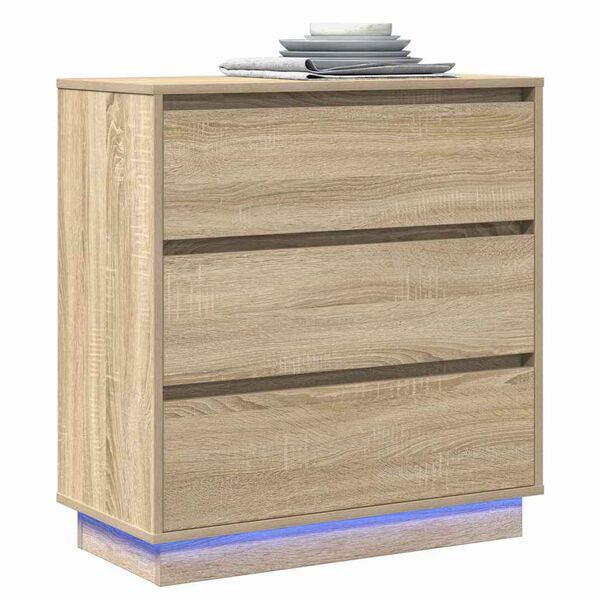vidaXL Armario de Noche con caj&oacute;n Roble Sonoma 71 x 34,5 x 75 cm