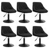 vidaXL Silla de comedor giratoria 6 uds terciopelo negro
