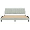 vidaXL Estructura de cama sin colch&oacute;n Hanko terciopelo gris claro 180x200 cm