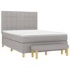 vidaXL Cama box spring con colch&oacute;n tela gris claro 140x200 cm