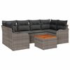 vidaXL Conjunto de sof&aacute;s de jard&iacute;n 7 pcs Gris rat&aacute;n sint&eacute;tico