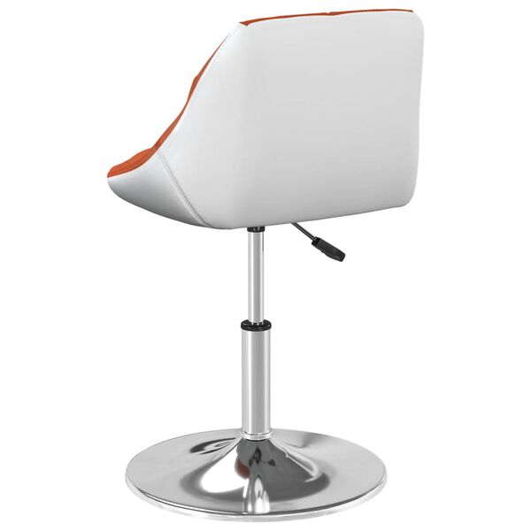 vidaXL Silla de comedor cuero sint&eacute;tico naranjo y blanco
