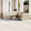 vidaXL Set de sof&aacute;s de jard&iacute;n 11pzas con cojines rat&aacute;n sint&eacute;tico beige
