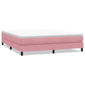 vidaXL Cama box spring sin colchón terciopelo rosa 180x220 cm