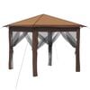 vidaXL Gazebo con 4 Paredes Laterales 2,6 x 2,6 m Beige y Marr&oacute;n