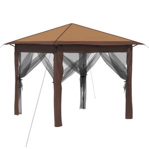 vidaXL Gazebo con 4 Paredes Laterales 2,6 x 2,6 m Beige y Marr&oacute;n
