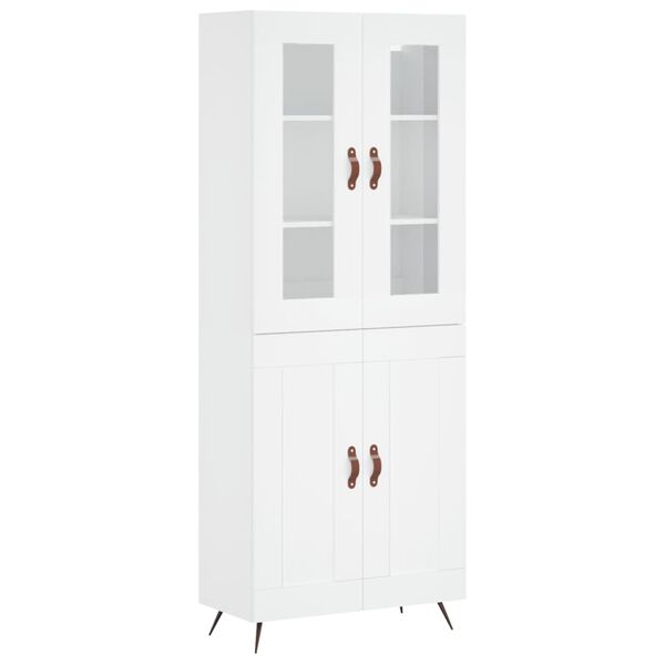 vidaXL Aparador alto madera contrachapada blanco 69,5x34x180 cm