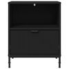 vidaXL Armario de Noche con caj&oacute;n 2 pcs Negro 49 x 36 x 61 cm