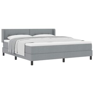 vidaXL Cama tipo Box Spring Gris Claro 200 x 180 cm Poli&eacute;ster