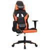 vidaXL Silla gaming de masaje cuero sintético negro y naranja