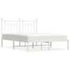 vidaXL Estructura cama sin colch&oacute;n con cabecero metal blanco 140x200cm