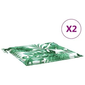 vidaXL Cojines de silla 2 uds tela estampado de hojas 40x40x3 cm