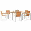 vidaXL Conjunto de Comedor de Jardín 7 pcs Madera de Acacia Sólida