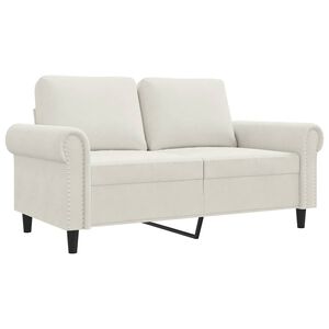 vidaXL Sof&aacute; de 2 plazas terciopelo color crema 120 cm
