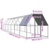 vidaXL Jaula gallinero de exterior de acero galvanizado 2x12x2 m
