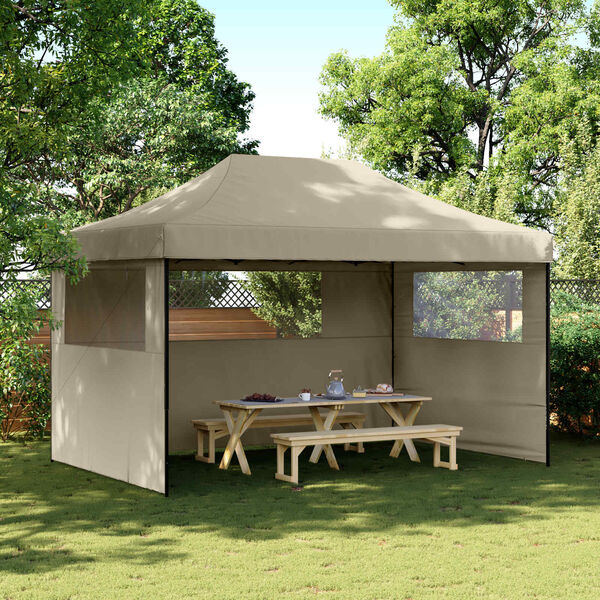 vidaXL Carpa de Fiesta Taup&eacute; 292 x 440 x 315 cm Tela Oxford