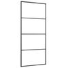 vidaXL Puerta corredera aluminio y vidrio ESG negra 90x205 cm
